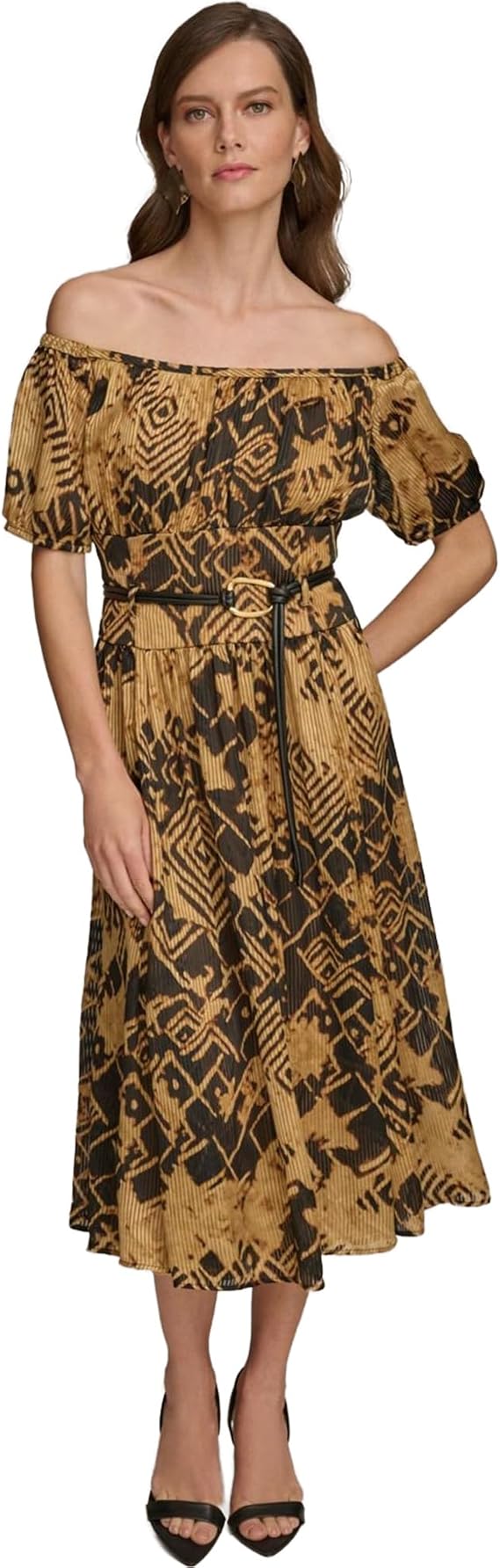 Puff Off The Shoulder A-line Dress