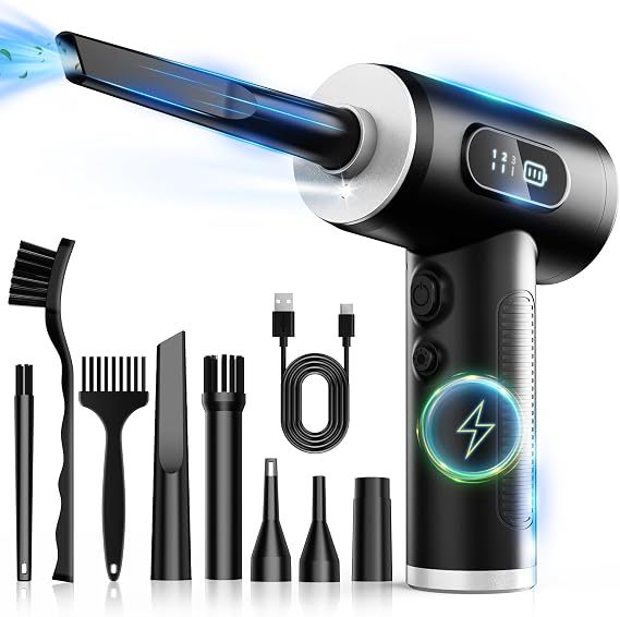 FRESMOL Compressed Air Duster, Rechargeable Cordless Electric Air Blower