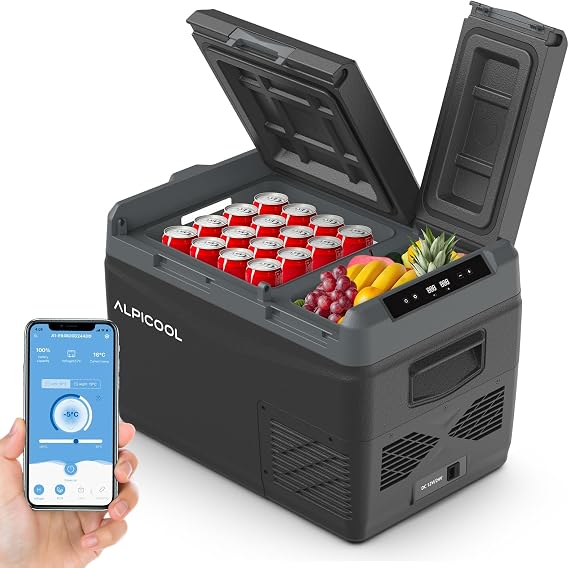 Alpicool KLS38 31L Compressor Car Fridge Dual Zone APP Control Freezer