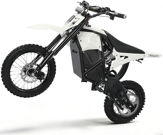 Electric Dirt Bike for Teens & Adults, 3000W 3 Speed Modes (Max 37.5MPH) 48V 23AH, 14"/12" Tire Off-Road EBike, Dual Hydraulic Disc Brakes, Full Suspension, Age 13+ (White)