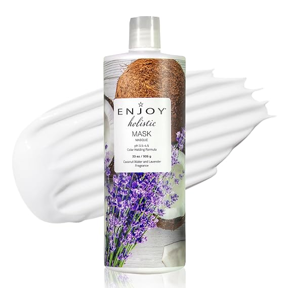 Enjoy Holistic Hair Mask - Deep Conditioning Treatment for Intense Hydration & Strength - Moisturizing Hair Mask for All Hair Types Sulfate-Free - Calming Lavender & Fruit Scent - 33 Fl Oz