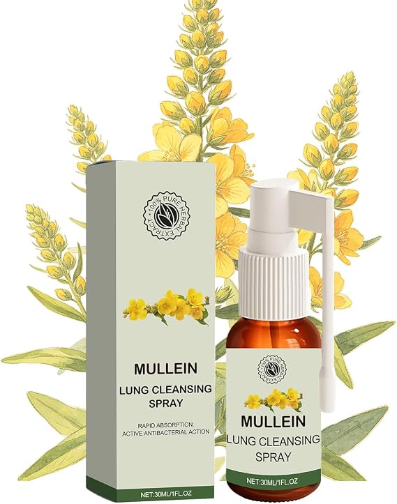 1PCS-Mullein Lung Cleansing Spray,Organic Herbal Lung Cleanse Mist with Mullein Leaf Extract,Natural Lung Easy Breathing & Respiratory Support, Relief and Lung Cleanse (1)