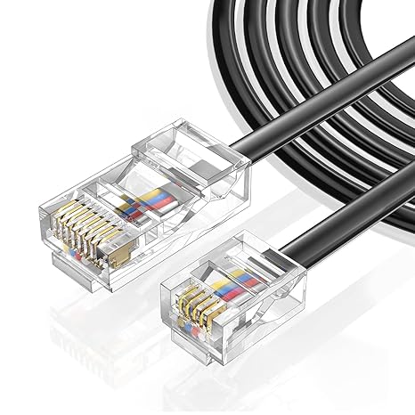 10FT-3Pack RJ45 to RJ11 Adapter for Telephone Signal (TEL Port) for Landline Telephone Service Fax or Answering, Analog Phone, : NOT for Network Signal for Ethernet Device CAT, Computer