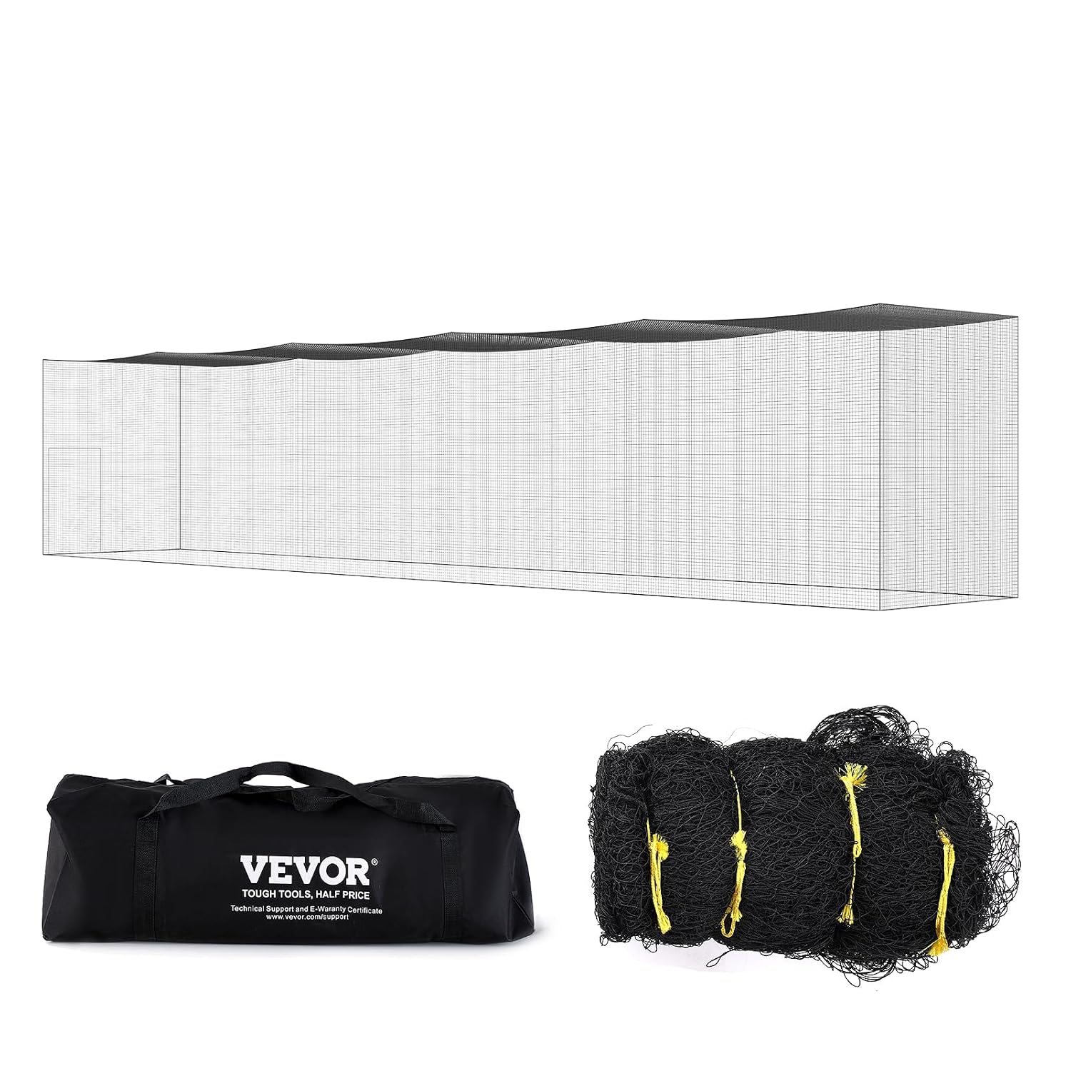 VEVOR Baseball Batting Netting, Professional Softball Baseball Batting Hitting Training Net, Practice Portable Pitching Cage Net with Door & Carry Bag, Heavy Duty Enclosed PE Netting, 70FT NET ONLY