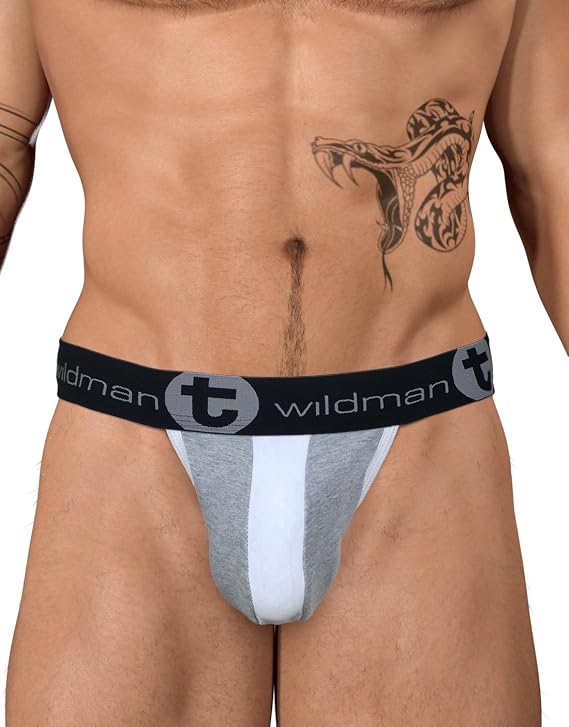 Wildmant Men's Stretch Cotton Big Boy Pouch Strapless Jock White Extra Large