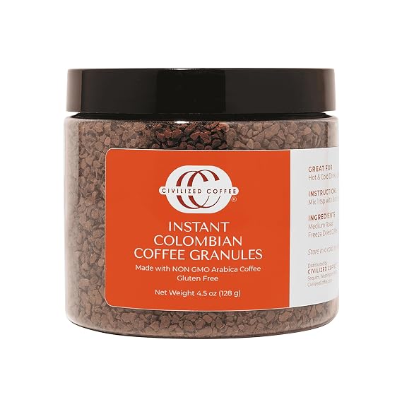 Civilized Coffee Instant Colombian Coffee Granules, 4.5 oz