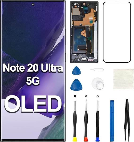 for Samsung Galaxy Note 20 Ultra 5G OLED Screen Replacement with Frame