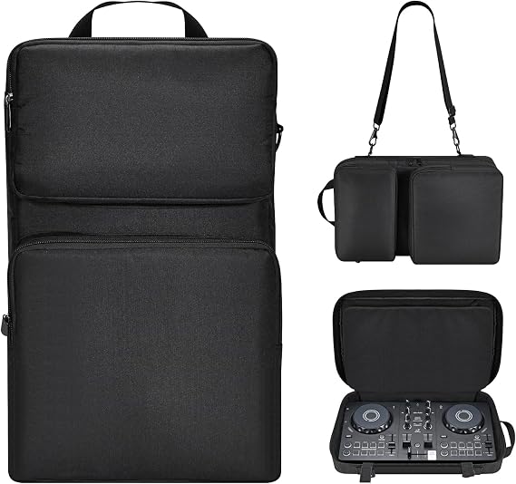 Carrying Case for AlphaTheta DDJ-FLX2, Travel Bag for Pioneer DDJ-200/DDJ-WeGO4/Hercules Inpulse 200/Inpulse200 MK2, Protective Case with Adjustable Shoulder Strap