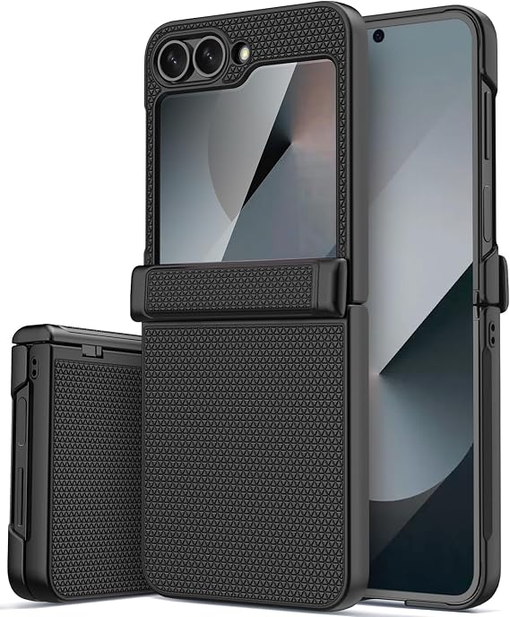 Vihibii for Samsung Galaxy Z Flip 6 Case with Hinge Protection, 2024, Black