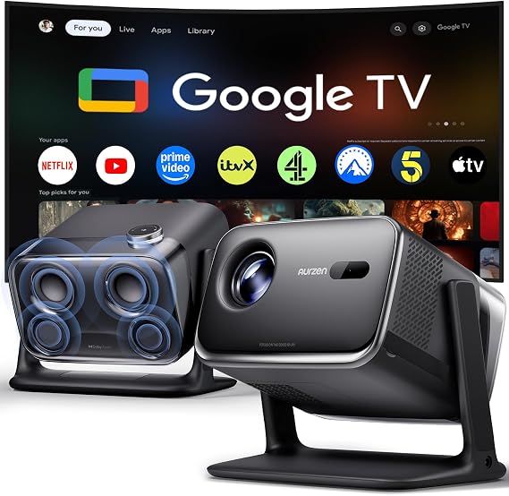 Aurzen BOOM mini Google TV Smart Projector with WiFi and Bluetooth