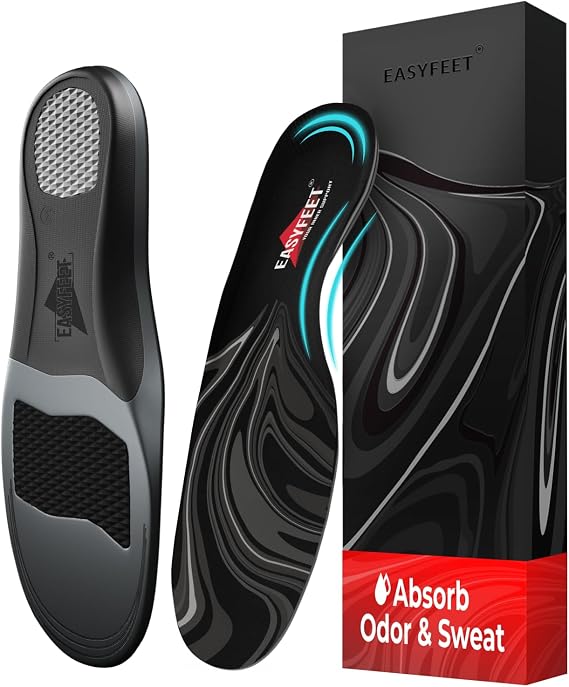 Premium High Arch Support Insoles for Men & Women - Odor Control