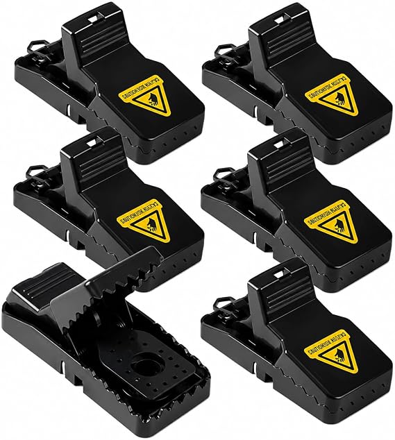 6 Pack Mouse Traps Indoor for Home, Reusable Snap Mice Traps that Work, Quick Set Sanitary Rodent Trap, Mouse Catcher for Kitchen, Garage, Basement, Attic, Warehouse and Indoor, Outdoor Pest Control