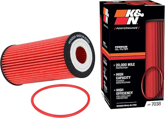 K&N Oil Filter: 20,000 Mile Engine Protection, High Efficiency, HP-7038 | Compatible with 2009-2023 AUDI/Porsche/Volkswagen (See Product Description for Select Models)