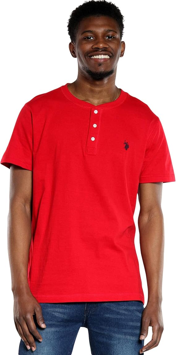 U.S. POLO ASSN. Short Sleeve Small Pony Solid Henley Knit Shirt