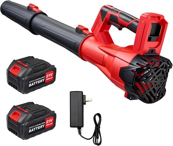650CFM Cordless Leaf Blower,21V Electric Leaf Blower with 2 * 2.6Ah Battery & Charger,Electric 6-Speed Power Handheld Blower for Lawn Care,Yard, Garden, Patio & Outdoor