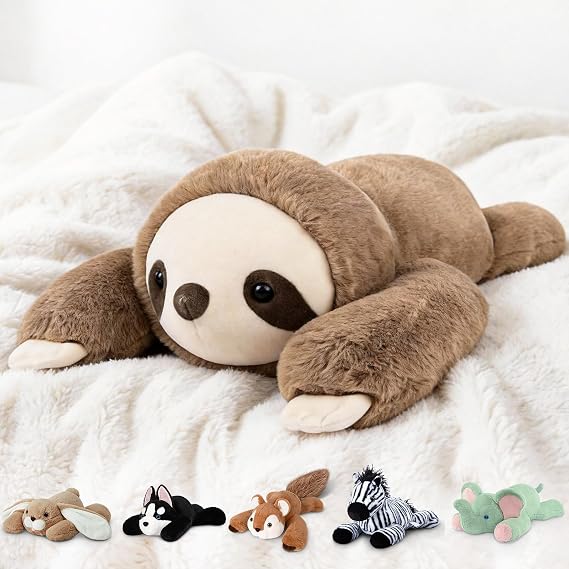 Niuniu Daddy Weighted Stuffed Animals, 20 in 3.3 lbs, Sloth Calming Plush