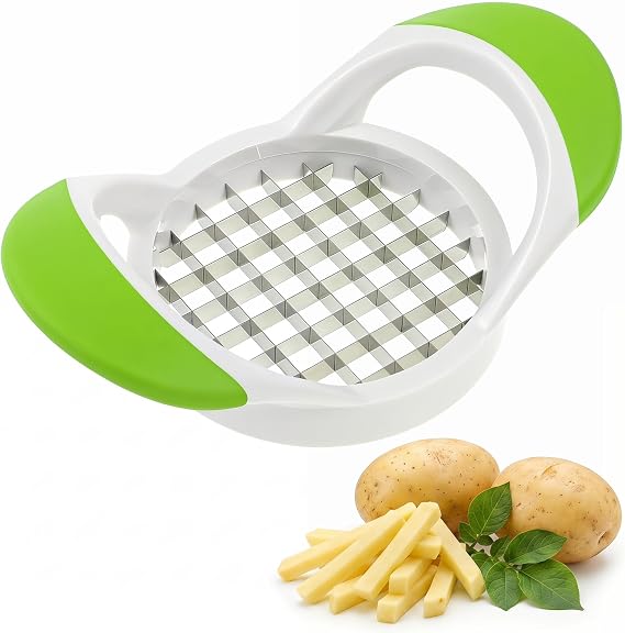French Fry Cutter Stainless Steel Potato Cutter for Fries Potato Slicer with Handle Fruit Slicer Carrots Onions