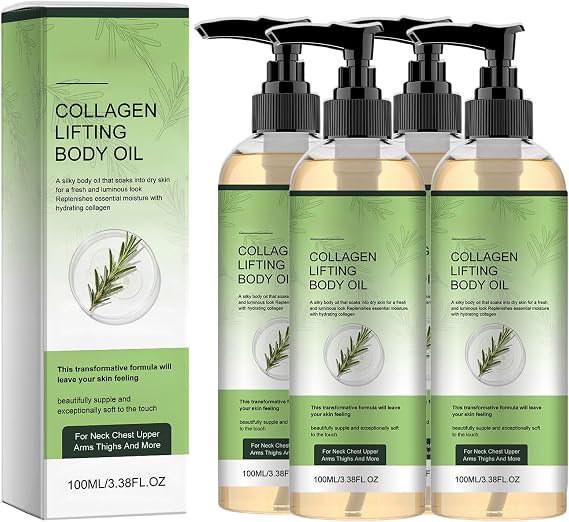Body Care Oil, Deep Nourishment, Firm and Tightening Skin, Recover Skin Elasticity, Lasting Hydration, For Neck Chest Arms Thighs, 100Ml (4 pcs)