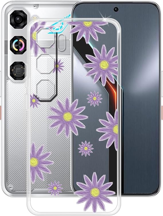Case for Nubia Neo 5 GT (6.80 inches), Ultra-Thin Transparent Anti-Scratch Soft TPU Bumper Silicone Case Cover for Nubia Neo 5 GT - Purple flower