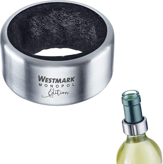 Westmark 2 Drip Rings with 2 replacement inserts, Monopol Edition, stainless steel/silicone/felt, Alessio, silver/black, 61843360