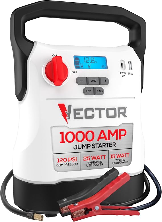 Vector VECJ1C 1000 Amp Jump Starter with Compressor