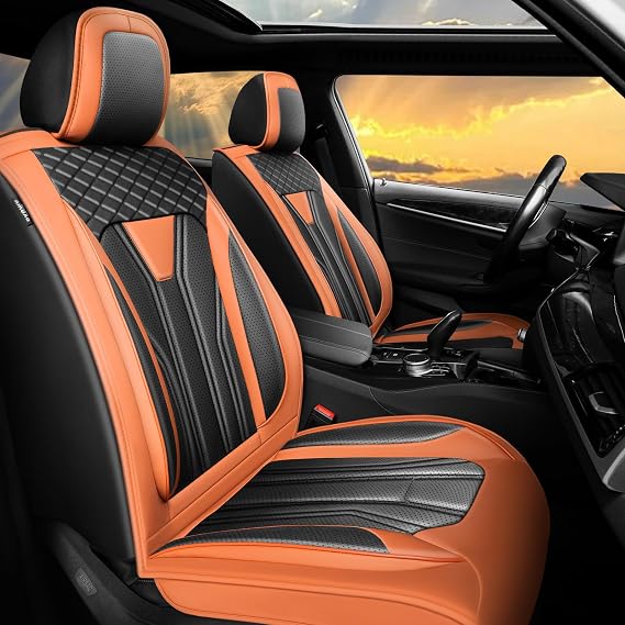 Car Seat Covers for Hyundai kona 2020-2025 2026 Orange&Black