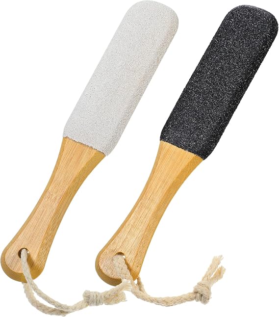 2Pcs Pumice Stone for Feet, Callus Remover for Feet, Natural Pumice Stone for Cracked Heels, Dual-Use Wet/Dry, Long-Lasting & Eco-Friendly Feet Care