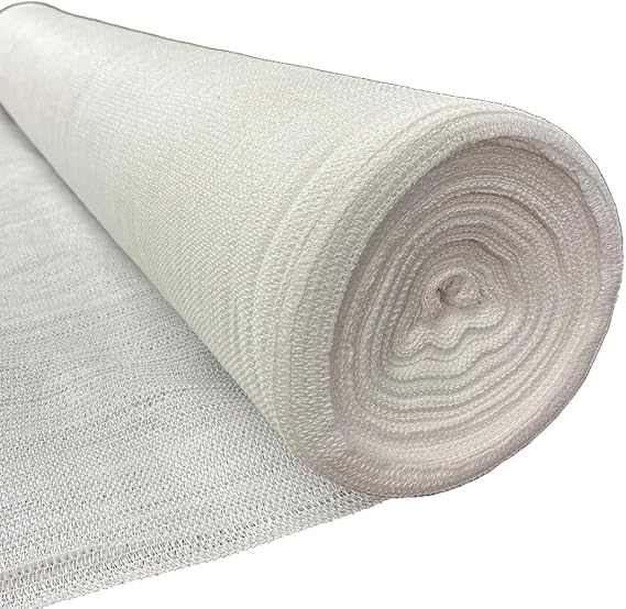 Farm Plastic Supply - White Shade Cloth - 50% - Mesh Fabric for Fence Privacy Screen, Garden Shade, Mesh Fence Screening, Shade Cloth Rolls, Wind Screen, White Shade Cloth (6' x 25')