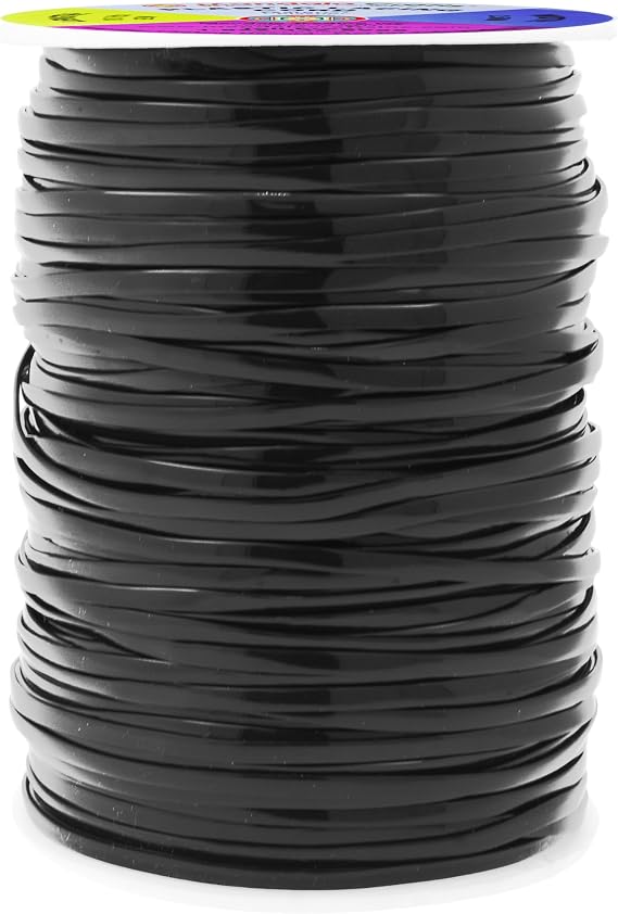 Mandala Crafts 2.5mm Black Plastic Lacing Cord Boondoggle Gimp String