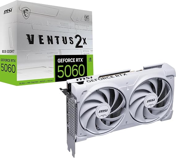 Msi Vga Geforce Rtx 5060 8g Ventus 2x Oc White Rtx5060 8gb Gddr7 128b Dx12 Pcie 5.0 X16 (3xdp 1xhdmi)