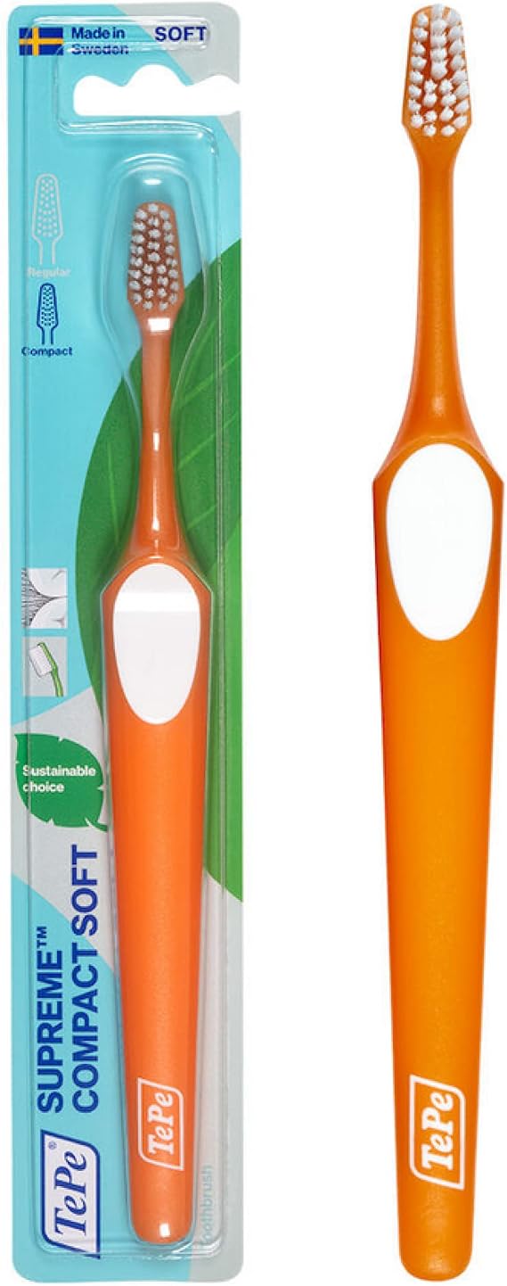 TePe Supreme Compact Soft Toothbrushes Soft Bristle Toothbrush 1 Pk