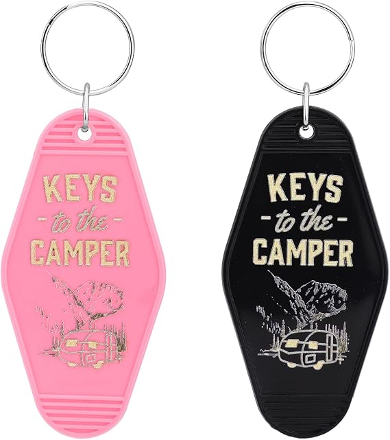 Mikovivi 2pcs Camping Keychain, Keys to the Camper Keychain