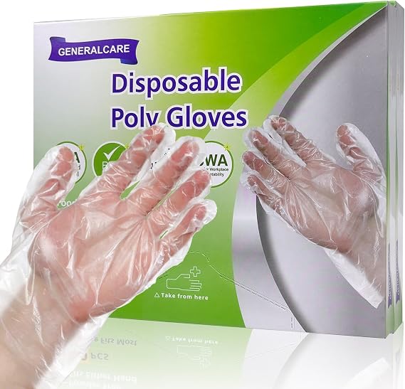 200 PCS Disposable Plastic Gloves, Food Grade Clear Gloves for Cooking, Food Handling, Cleaning & Kitchen Use - Textured Grip, One Size Fits All