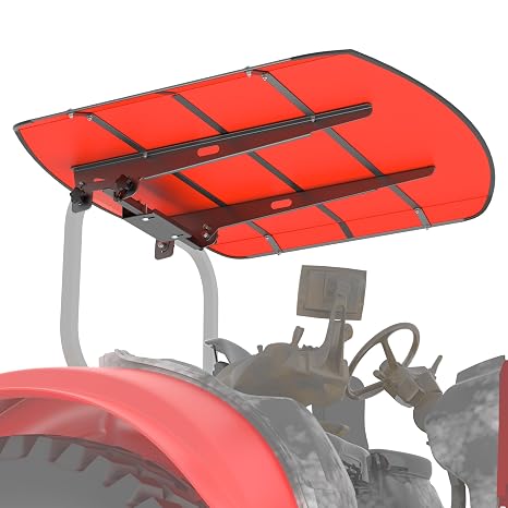GARVIN Tractor and Mowers Canopy for ROPS 53-3/8" X 53-3/8"- High-Density Thermoplastic Mowers Umbrella (Will Add About 4'' to The Height of The Tractor)-Red