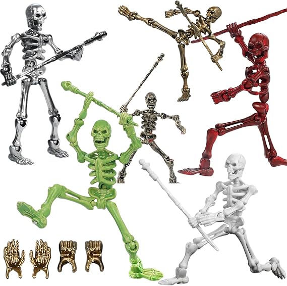 6 Pcs T13 Skeleton Action Figures Set,Titan Dummy 13,Skeleton Toy