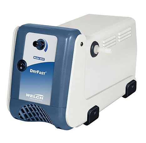 Welch Vacuum 2037B-01 DryFast Vacuum Pump, Oil-Free Diaphragm, PTFE Chemical Resistant, 50 LPM, 35 Torr, 115V