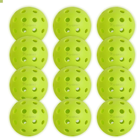 Pro-Grade 40-Hole Outdoor Pickleball Balls 4 Pack 12 Pack