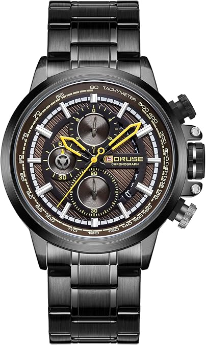 Fashion Men Watches 45mm Dial Stainless Steel Analog Quartz Watch