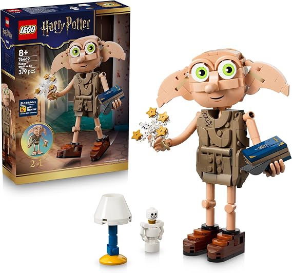 LEGO Harry Potter Özgür Ev Cini Dobby 76469 | 8 Yaş ve Üzeri için Aksesuarlar İçeren Kişiselleştirilebilir 2’si 1 Arada Oyuncak Yapım Seti, Hediye Fikri (379 Parça)