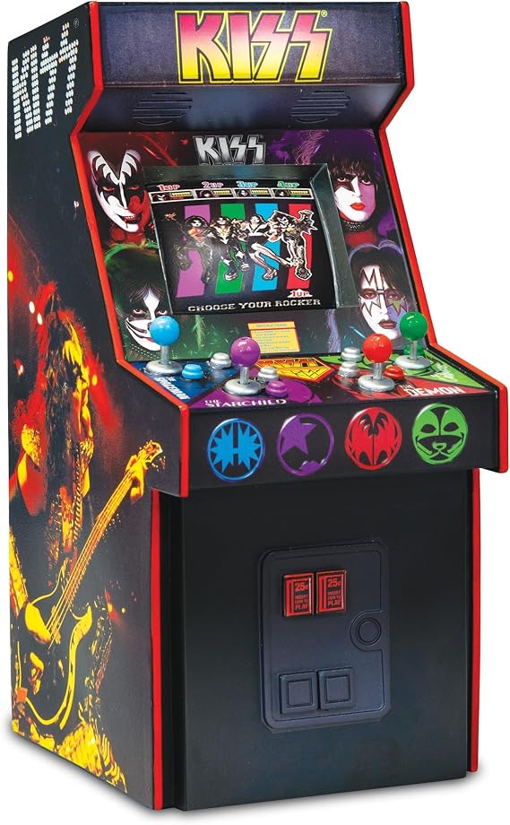 The Bradford Exchange KISS Arcade Sculpture, Illuminated Miniature with Retro Art, 6 x 3 x 3.5 Inches, Plays Music