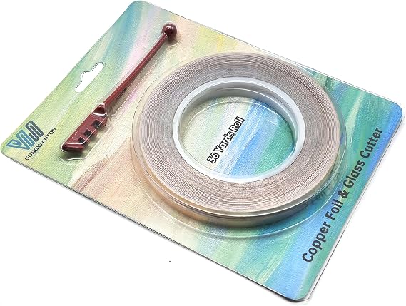 1/4 Silver Backed Copper foil for Stained Glass Project, DIY Crafts, 2Rolls