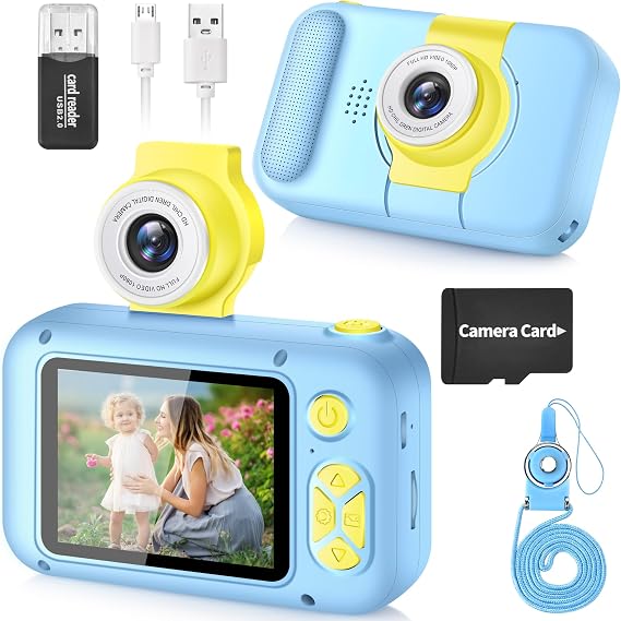 ARNSSIEN Kids Camera with Video,180° Flip Lens, 2.4" Selfie Camera for Kids