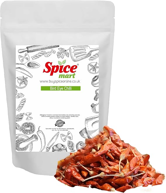 Bird Eye Chilli | Chillies Dried Whole Premium Quality Free UK P&P by Spice Mart® (25 Grams)