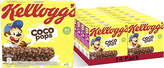 Kellogg's Coco Pops Cereal and Milk Bars Box, 6x20g