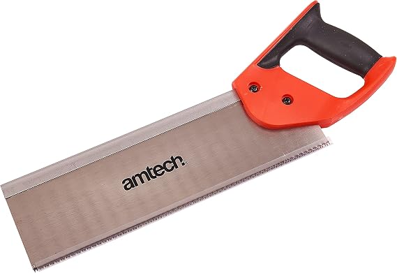 Amtech 300 mm (12") Tenon Saw, 10 TPI Alloy Blade for Fine Joinery and Trim Work, Steel Back for Precision, Comfortable Two-Tone Grip