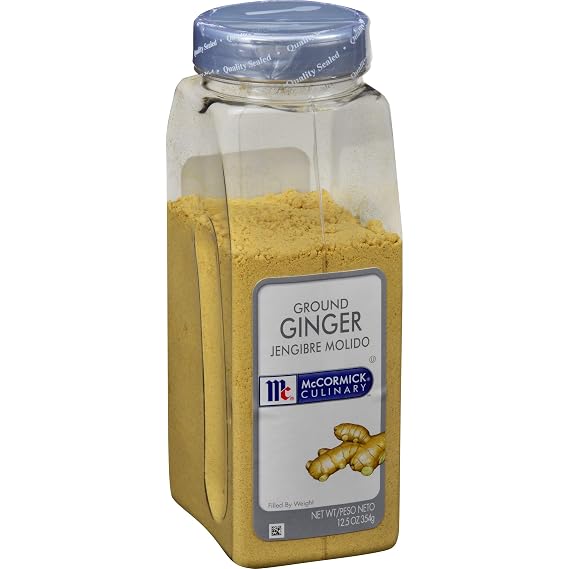 McCormick Culinary Ground Ginger, 12.5 oz - One 12.5 Ounce Container of Dried Ground Ginger Powder, Perfect on Meats, Seafood, Asian and Indian Dishes, Fruits, Vegetables and Desserts
