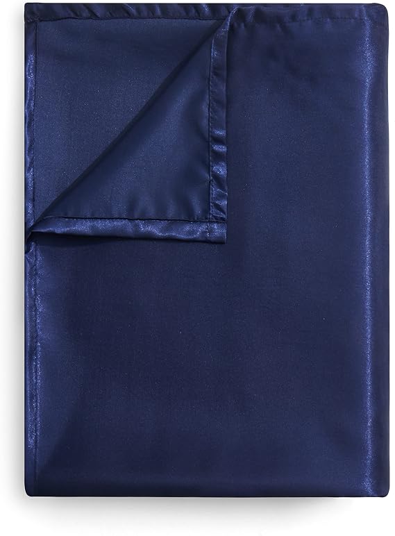 Satin King Flat Sheet, Navy