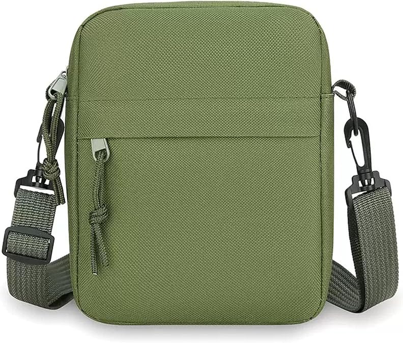 Mens Shoulder Cross Body Bag, Small Messenger Bag with Zipper and Adjustable Strap, Nylon and Oxford Crossbody Bags, Casual Chest Sling Bag for Working Travel Daily
