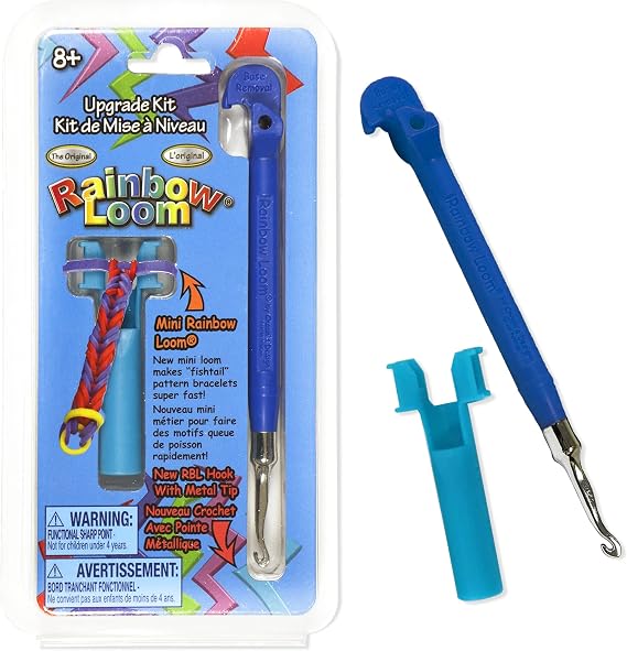 Rainbow Loom Blue Upgrade Kit, Features a Blue Metal Hook and a Mini Loom to Make Bracelets, for Ages 7+; Rubber Bands are NOT Included