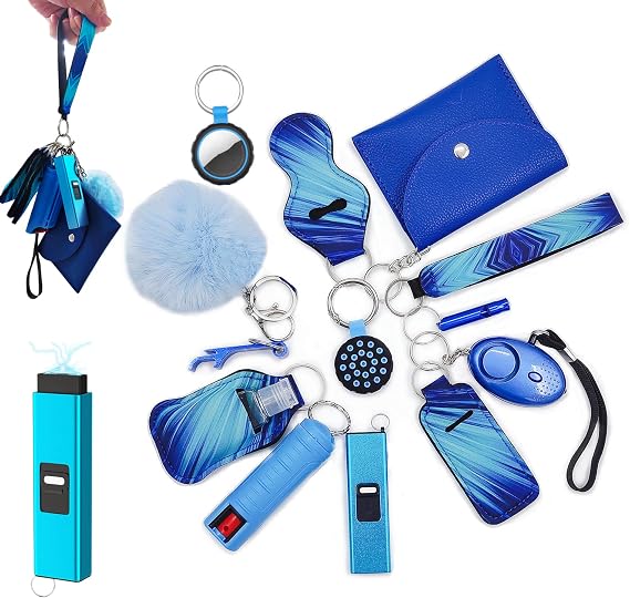Wristlet Card Holder Set for Women with Whistle, Bottle Opener, Travel Bottle Holder
